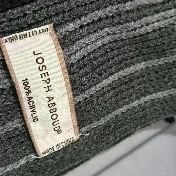 New Joseph Abboud Grey Brown Beige 100% Acrylic Knit Scarf and Hat - Picture 4 of 4